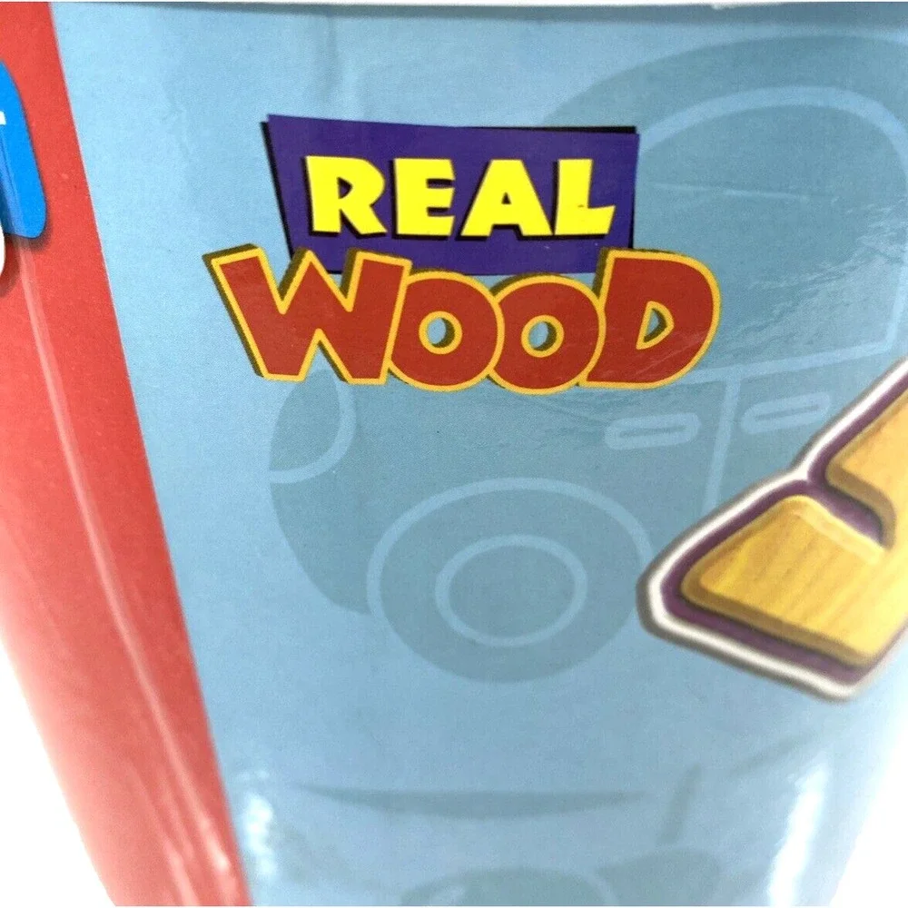 Wooden Building Blocks Set of 100 Various Colors and Shapes and Storage Canister
